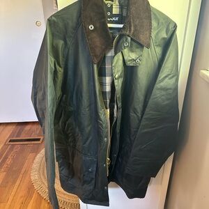 NWOT Barbour Beaufort Dark Sage Green Waxed Raincoat Jacket